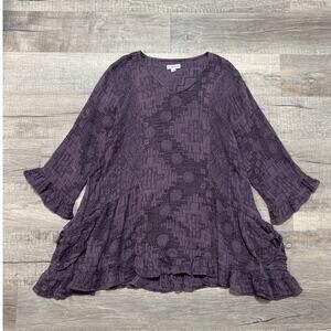 Passage Cotton Gauze Aztec Southwestern Tunic Top XL/XXL Lagenlook Boho Cottage